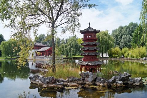 chinese garden pond water