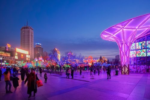 chinese new year xining center square night