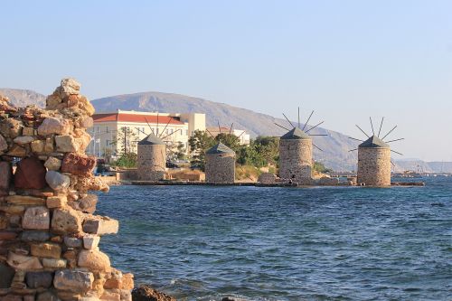 chios greece windmill