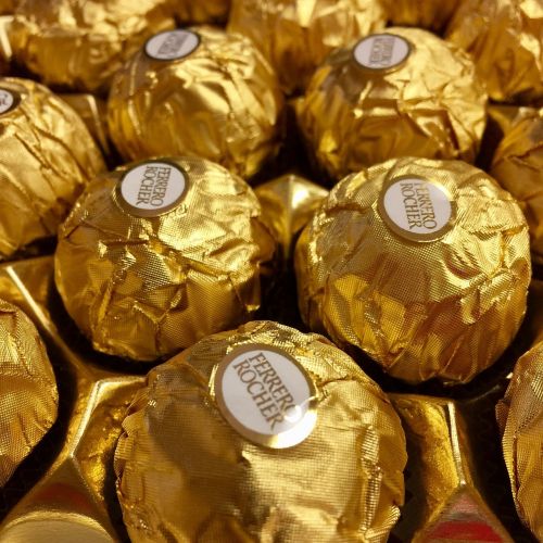 chocolate bonbons gold foil