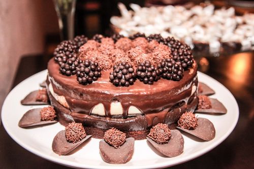 chocolate cake dessert plate