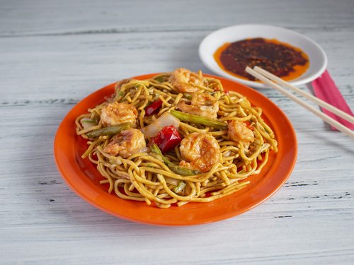 chowmein  sauce  prawns