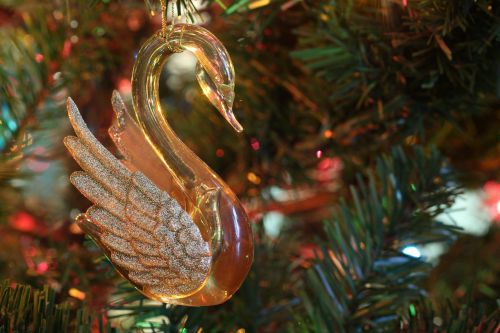 christmas swan ornament