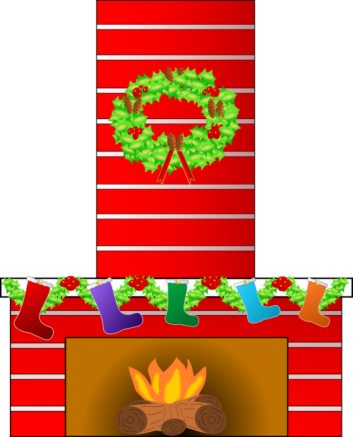 christmas santa claus chimney