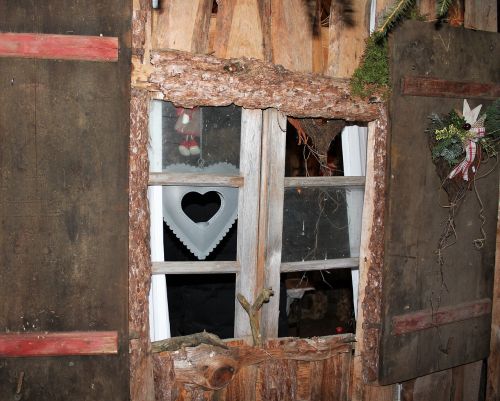 christmas wooden windows hut