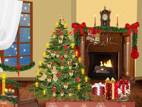 christmas living room house