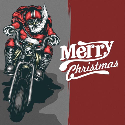 christmas motorcycle santaclous