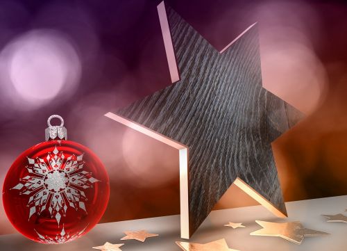 christmas rendering wood star