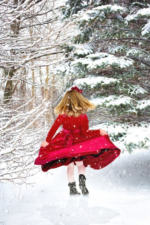 christmas little girl red dress