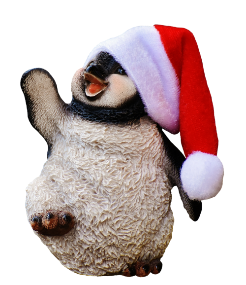 christmas penguin santa hat