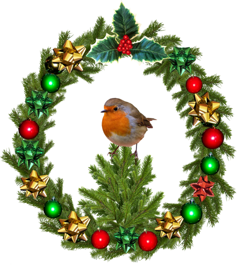 christmas wreath robin