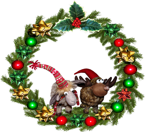 christmas  wreath  reindeer