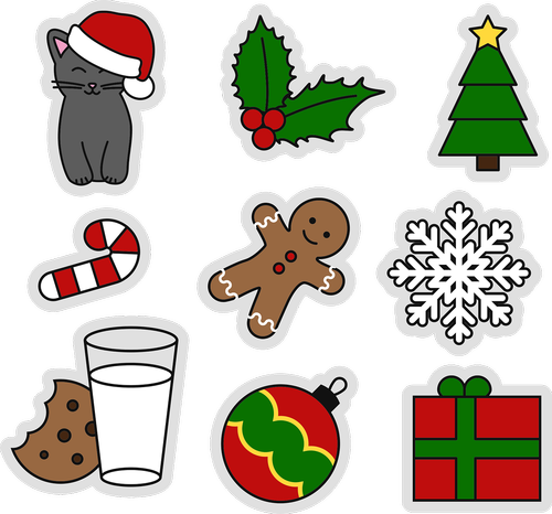 christmas  motives  stickers