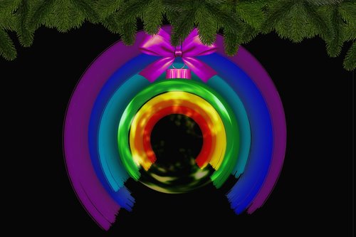 christmas  rainbow  christmas ornament