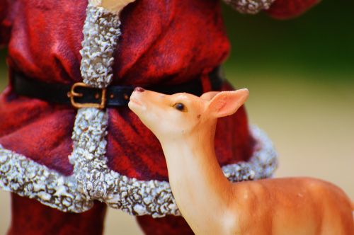 christmas roe deer santa claus