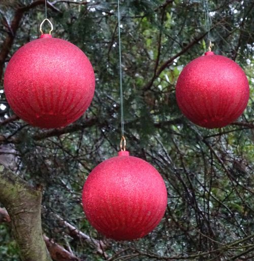 Christmas Baubles On A Tree