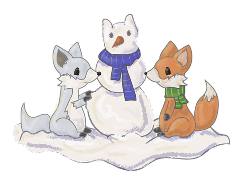 christmas celebration  foxes  fox