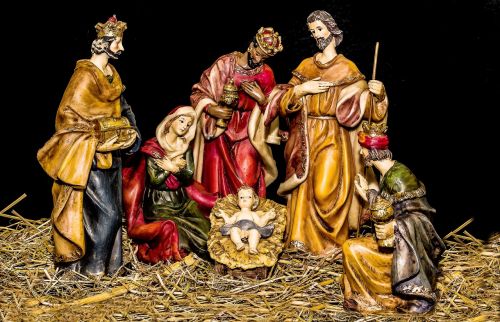 christmas crib figures jesus child birth of jesus