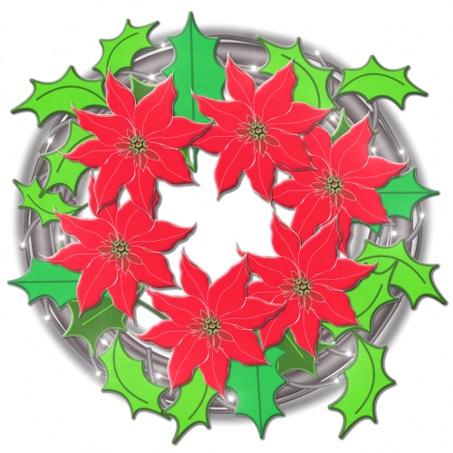 christmas decoration wreath poinsettia