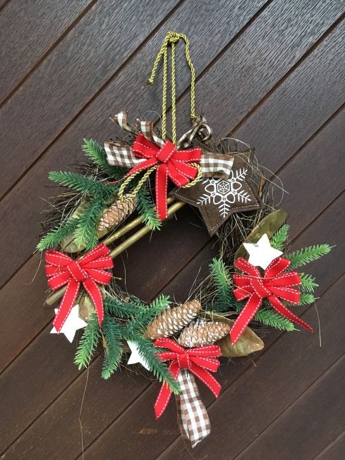 christmas decoration door ribbon