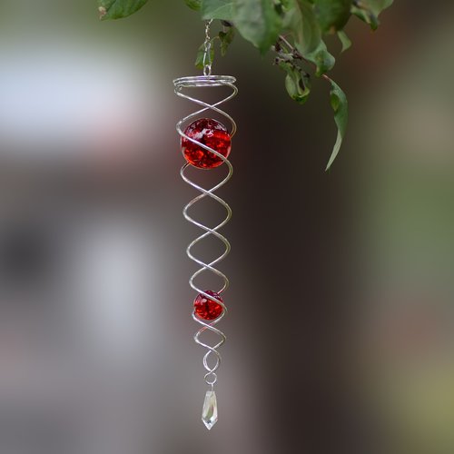 christmas decoration  spiral with glass balls  window decoration