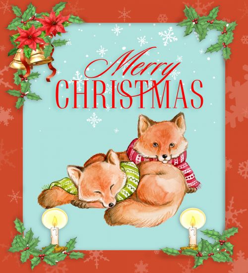 Christmas Fox Card