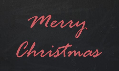 Christmas Greeting On Chalkboard