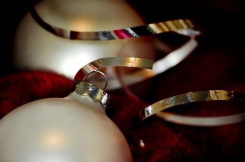 Christmas Ornament Silver Ribbon