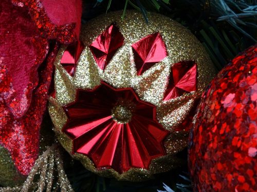 Christmas Red And Gold Bauble