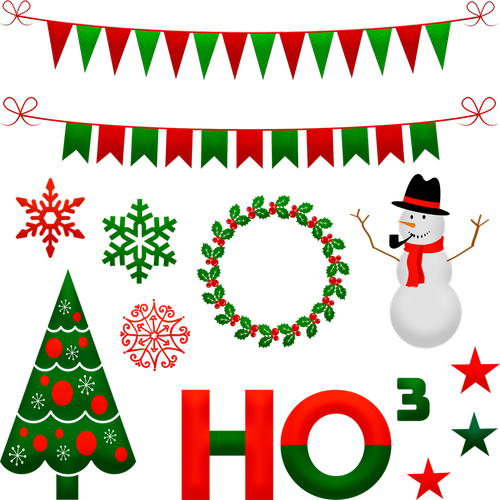 christmas snowman  christmas bunting  wreath