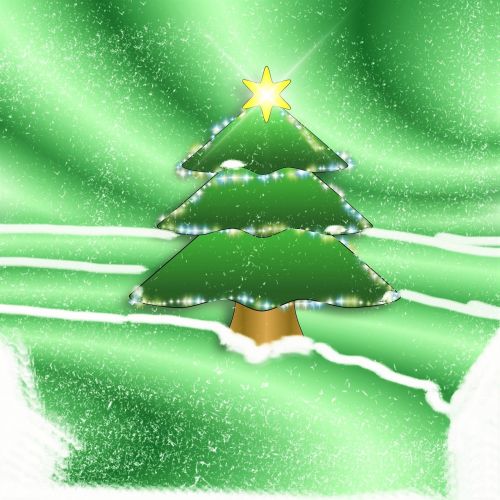 christmas tree star snow