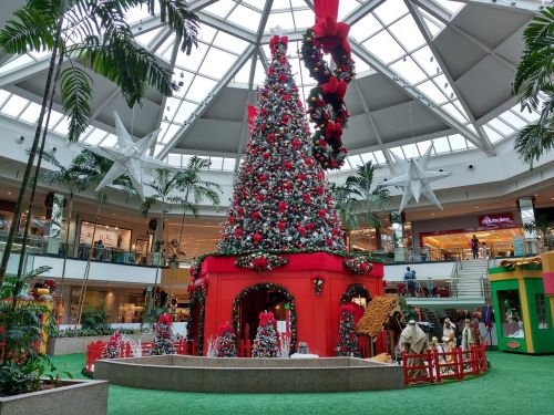 christmas tree shopping center holiday