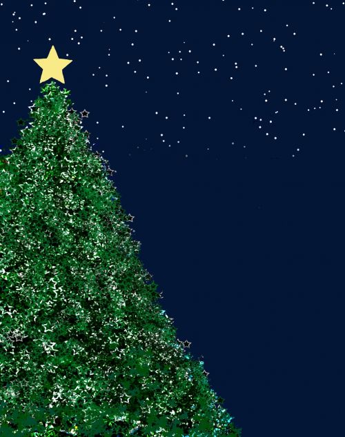 christmas tree green background