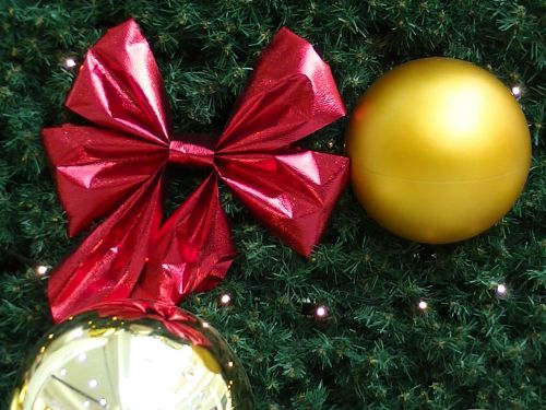 Christmas Tree Ribbon And Bauble