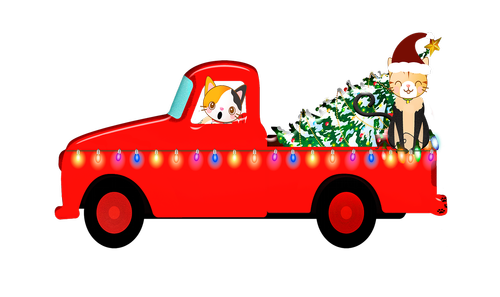 christmas truck  christmas tree  lights