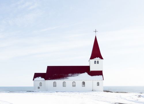 church snow winter