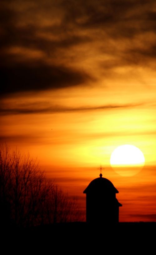 church sunrise cloud