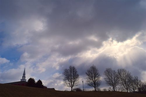 church clouds sky