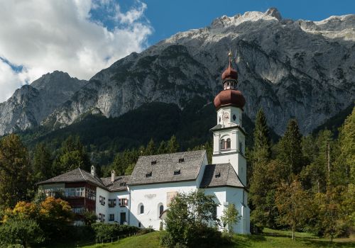 church mountains tyrol