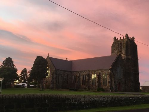 church sunrise stone church