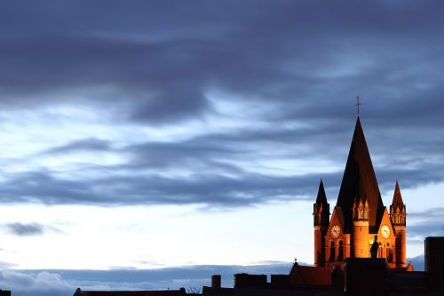 church evening sky