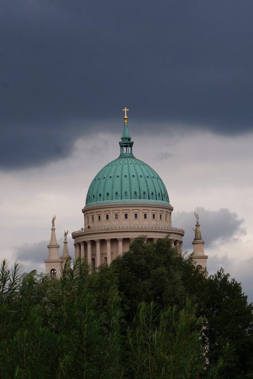 church potsdam clouds