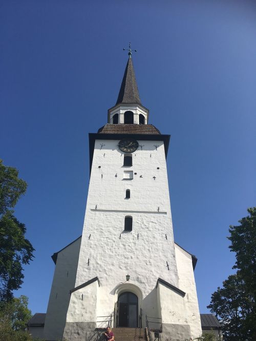 church mariefred the bright summer sky
