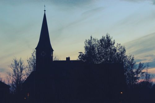 church sunset silhouette