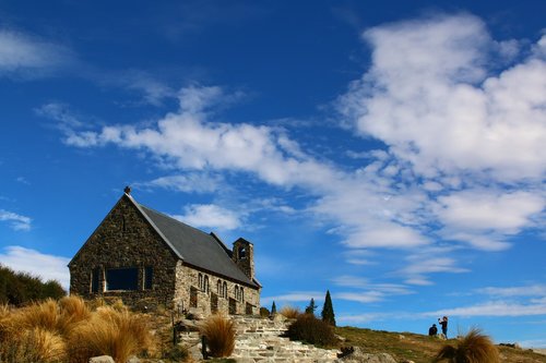 church  blue  sky