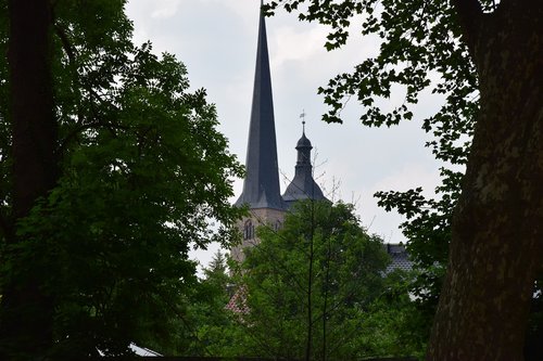 church  tower  trees