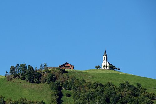 church  farmhouse  alpine
