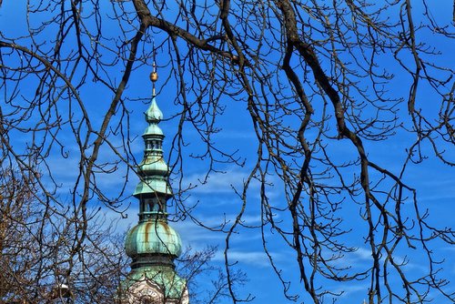 church  steeple  sky