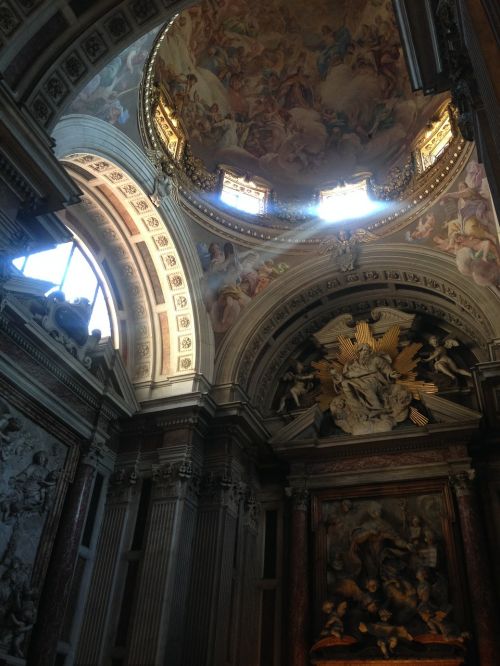 church frescoes light