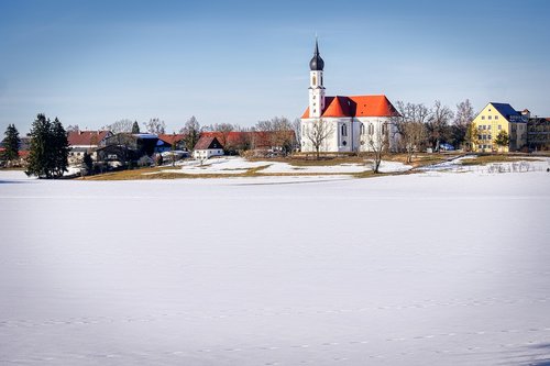 church  snow  winter